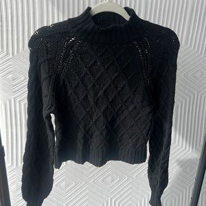 Crop mock neck black sweater